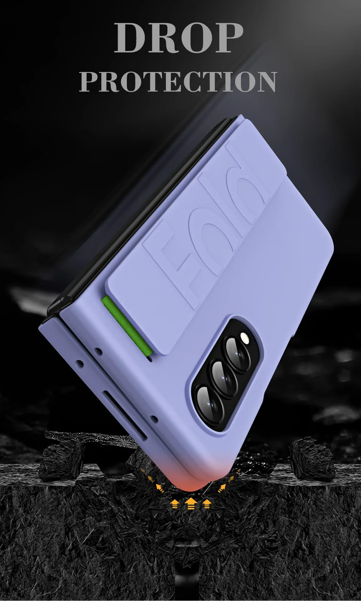For Samsung Galaxy Z Fold5 5 4 3 2 5G Case High Strong Quality Silicone Grip Handle Fold Protector Cover_voghion.com