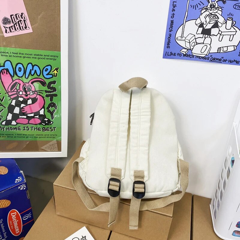 Zaino piccolo in 100% cotone, tinta unita, nero, per il tempo libero o da viaggio, in morbida tela, per le donne, in tessuto di alta qualità, a tracolla_voghion.com