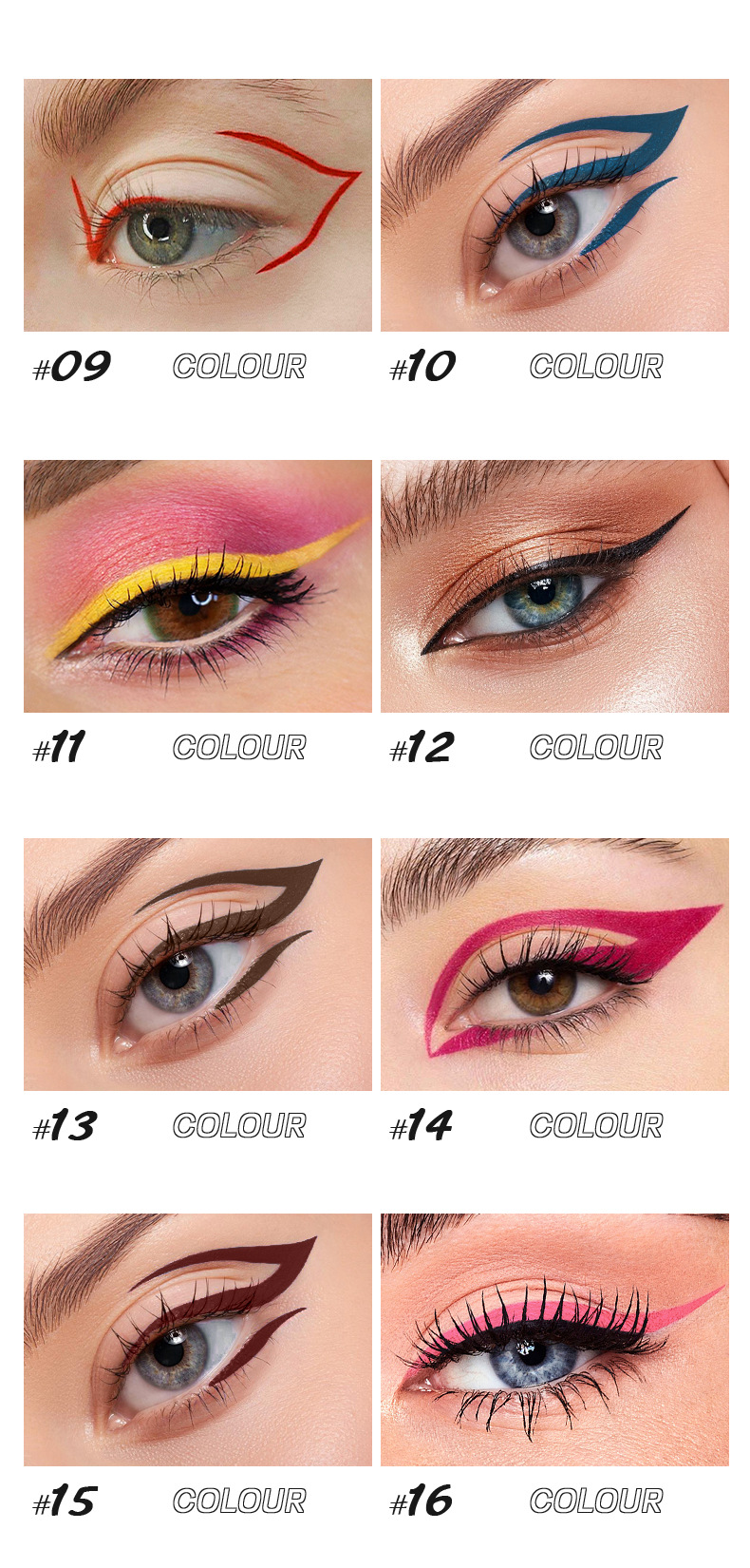 Eyeliner Kalem Dayanıklı Su Geçirmez Çok İnce Renkli Sıvı Eyeliner Kalem_voghion.com