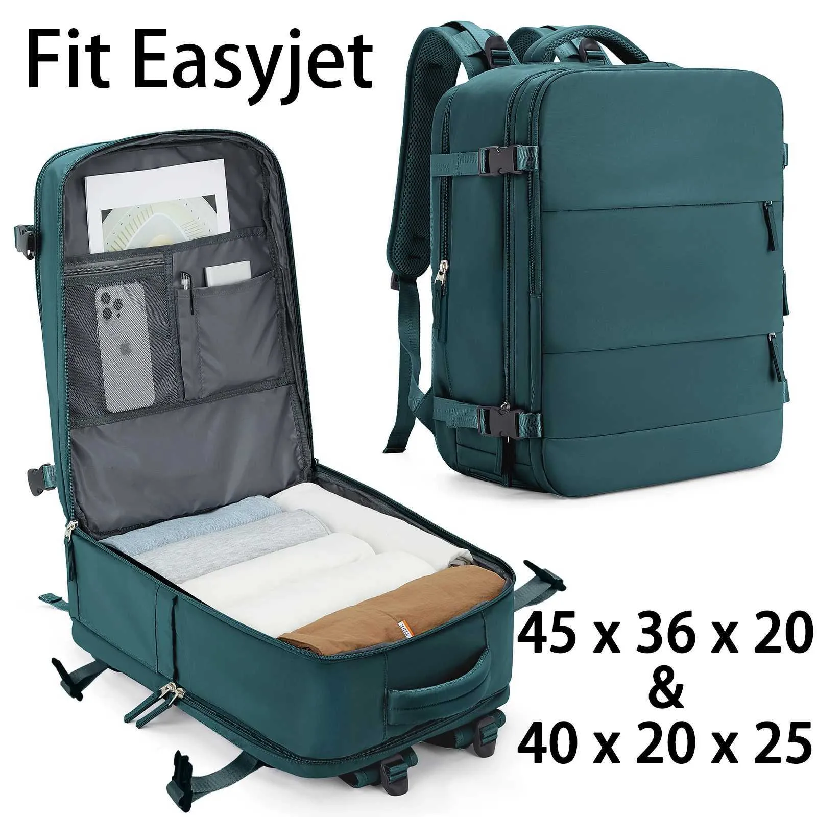 Easyjet Bag 45x36x20 40x20x25 Ryanair Carry-Ons Women/Men Aeroplane Travel Backpack Cabin Size Laptop BackpackC241011_voghion.com