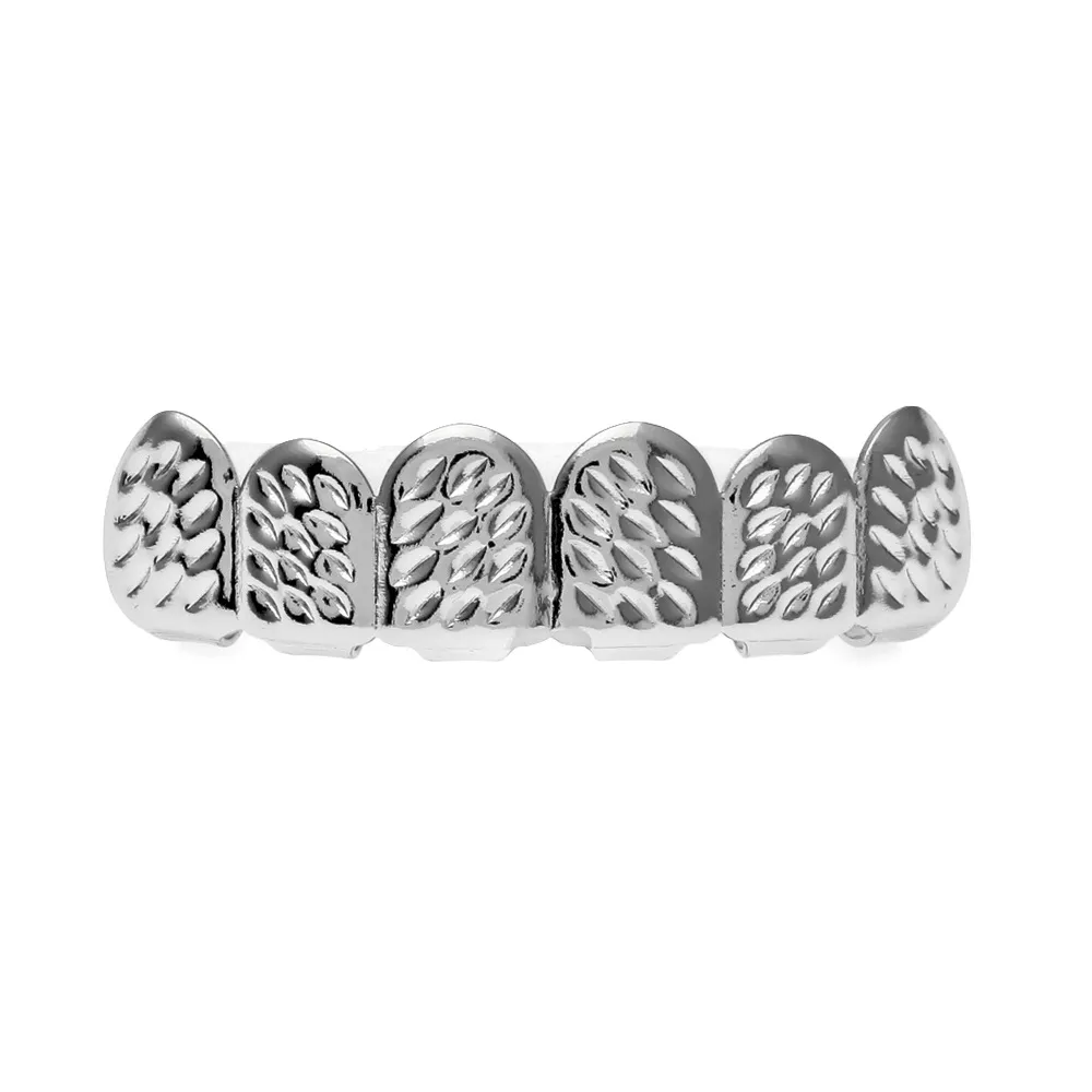 Bio Kupfer vergoldet Hip Hop Bling Schmuck Zähne Grillz Caps oben und unten goldenen Grill Set Zahnfassung Hallowmas_voghion.com