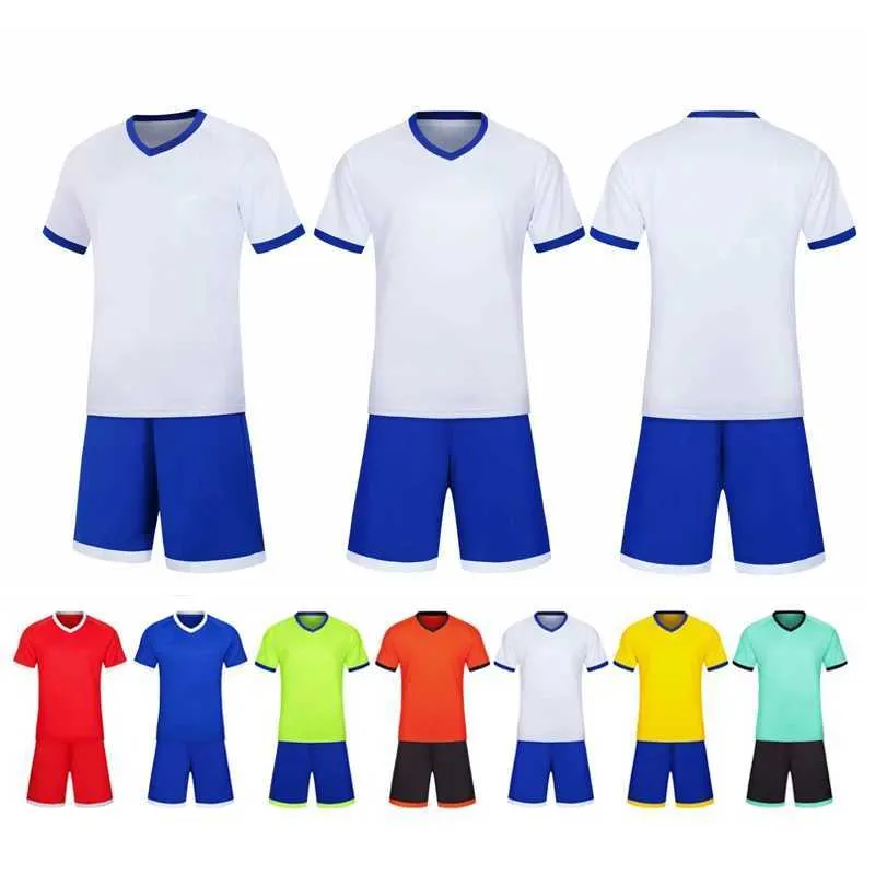 Kein Muster Kurzarm Uniform Fußball Training Kleidung Sommer Sportswear Kid Fußball Kleidung Sets Z250211_voghion.com