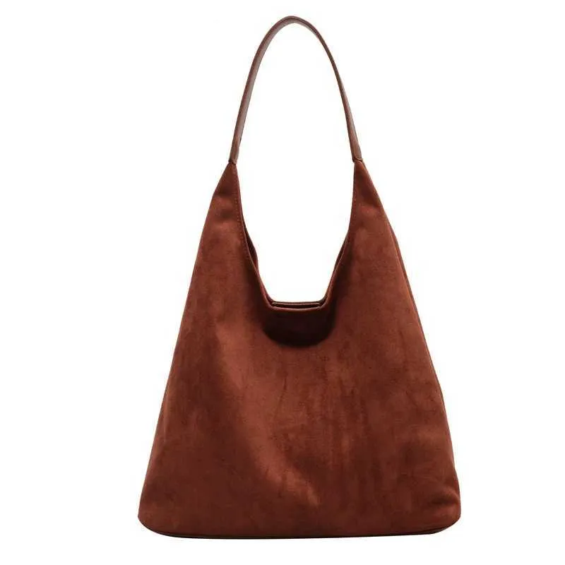Ladies Shoulder Bags Suede handle Bag High-end Feel Niche Design Casual s Large Capacity Vintage Commute_voghion.com