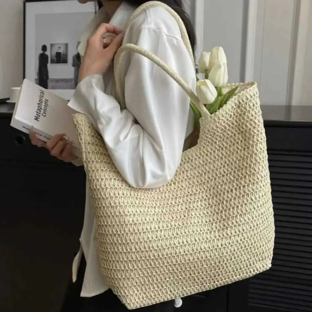 Wenhaitan Vintage handgefertigt gewebt Str Einkaufstasche Bohen Damen Sommer Reise Schulter Casual Handtasche Y241026_voghion.com