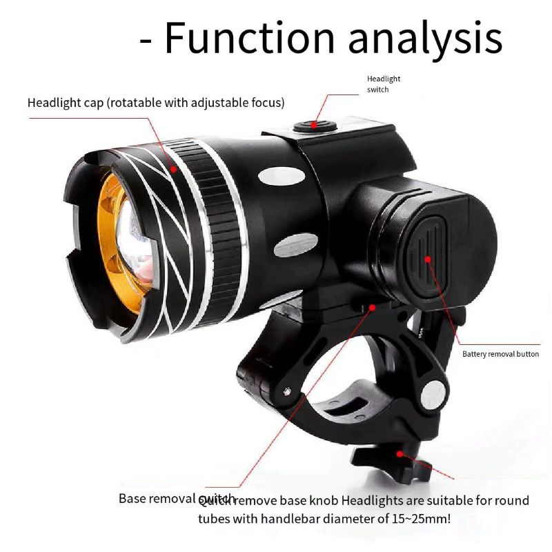 High Brigness T6USB Charging Strong Lig For Bicycle Headligs, Nig Riding Mountain Ligs, Variable Focus_voghion.com