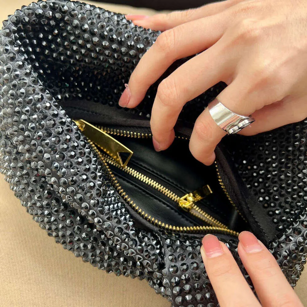 Designer Knotted Crsytal Rhie Dia Cloud Women's Handbag Bg Shiny Evening Bag Dinner Party Clutch Purse_voghion.com