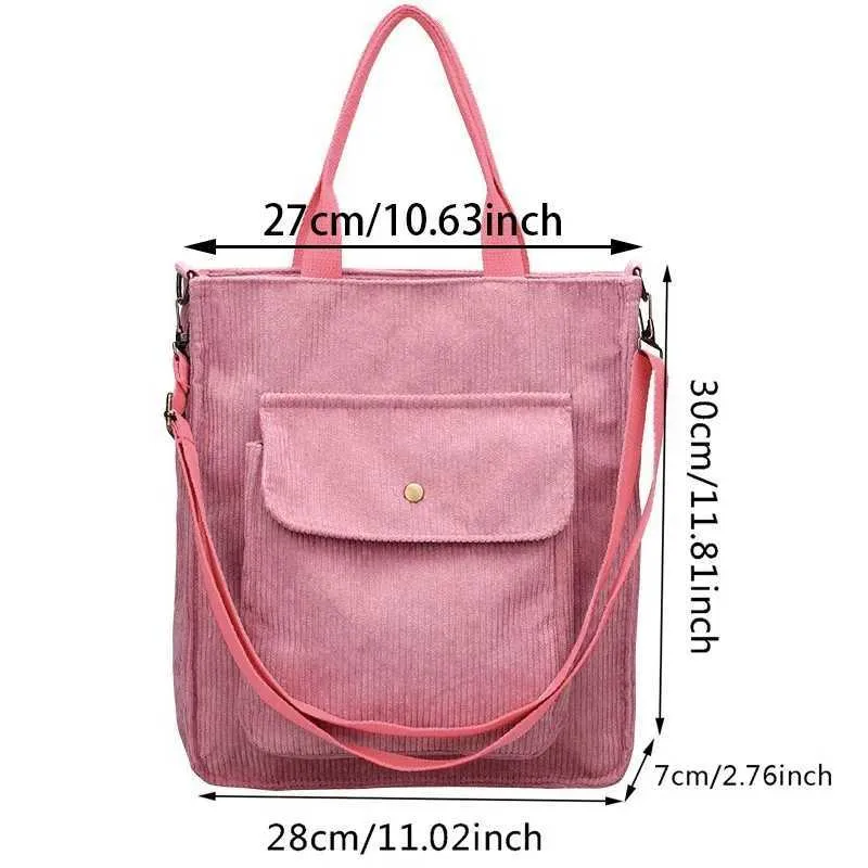 Corduroy Shopper Tasche Für Damen Designer Schultertasche Studentin_voghion.com