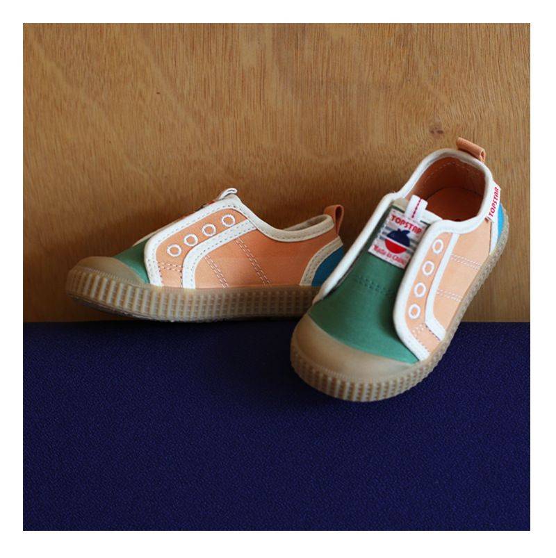 Farblich passende Kinder Canvas Mädchen Cookie Jungen Kindergarten Indoor Babyschuhe_voghion.com
