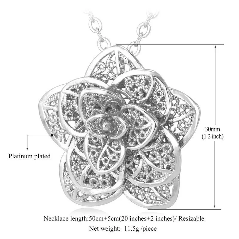 Collane con ciondolo floreale a forma di fiore cavo, collana girocollo in platino placcato in oro vero, catena a maglie per collare da donna_voghion.com