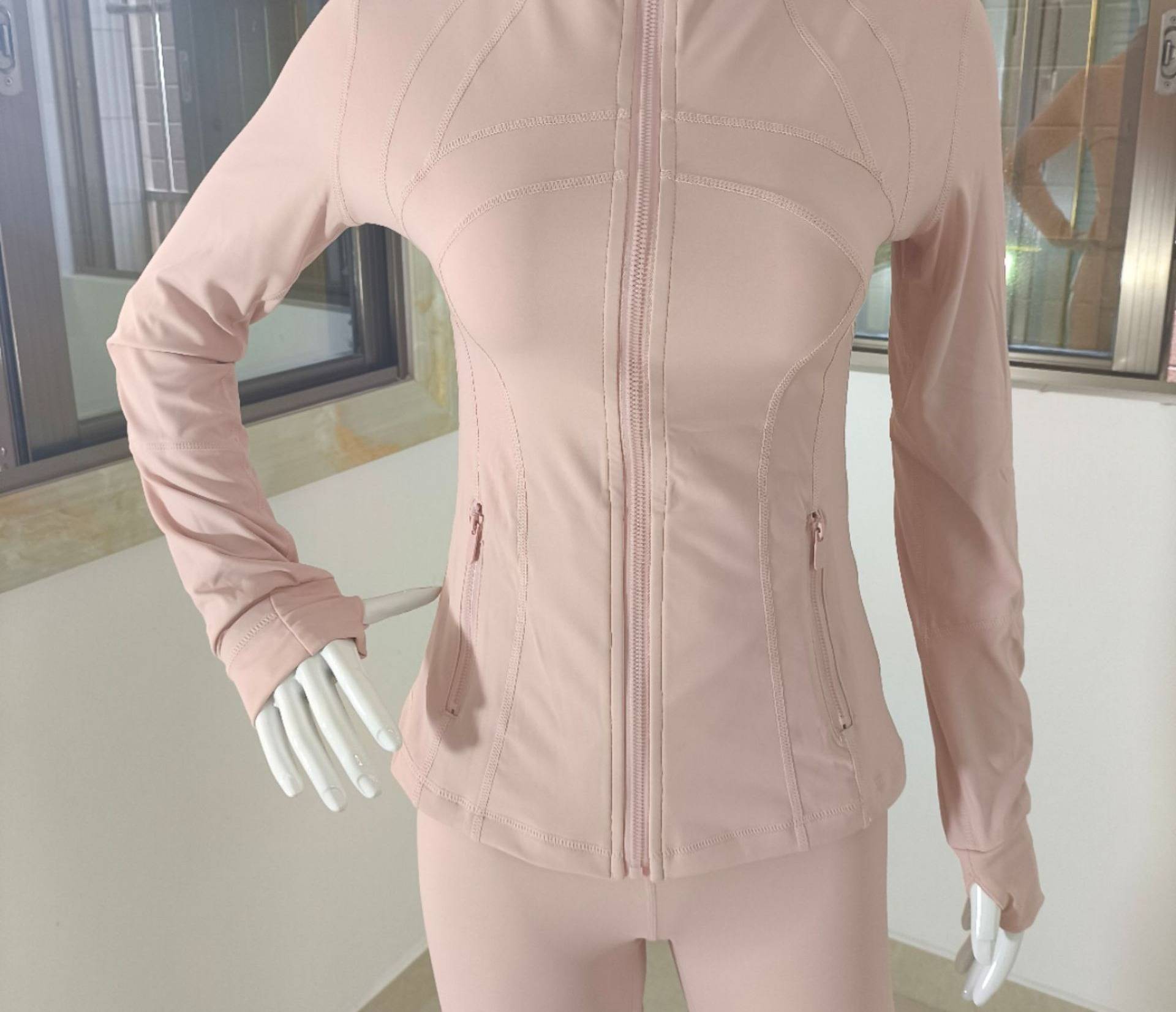 High-Neck Jacket For Women - Slim Fit Breathable Long Sleeve Yoga Running Workout Sun Protection Activewear_desvips.com