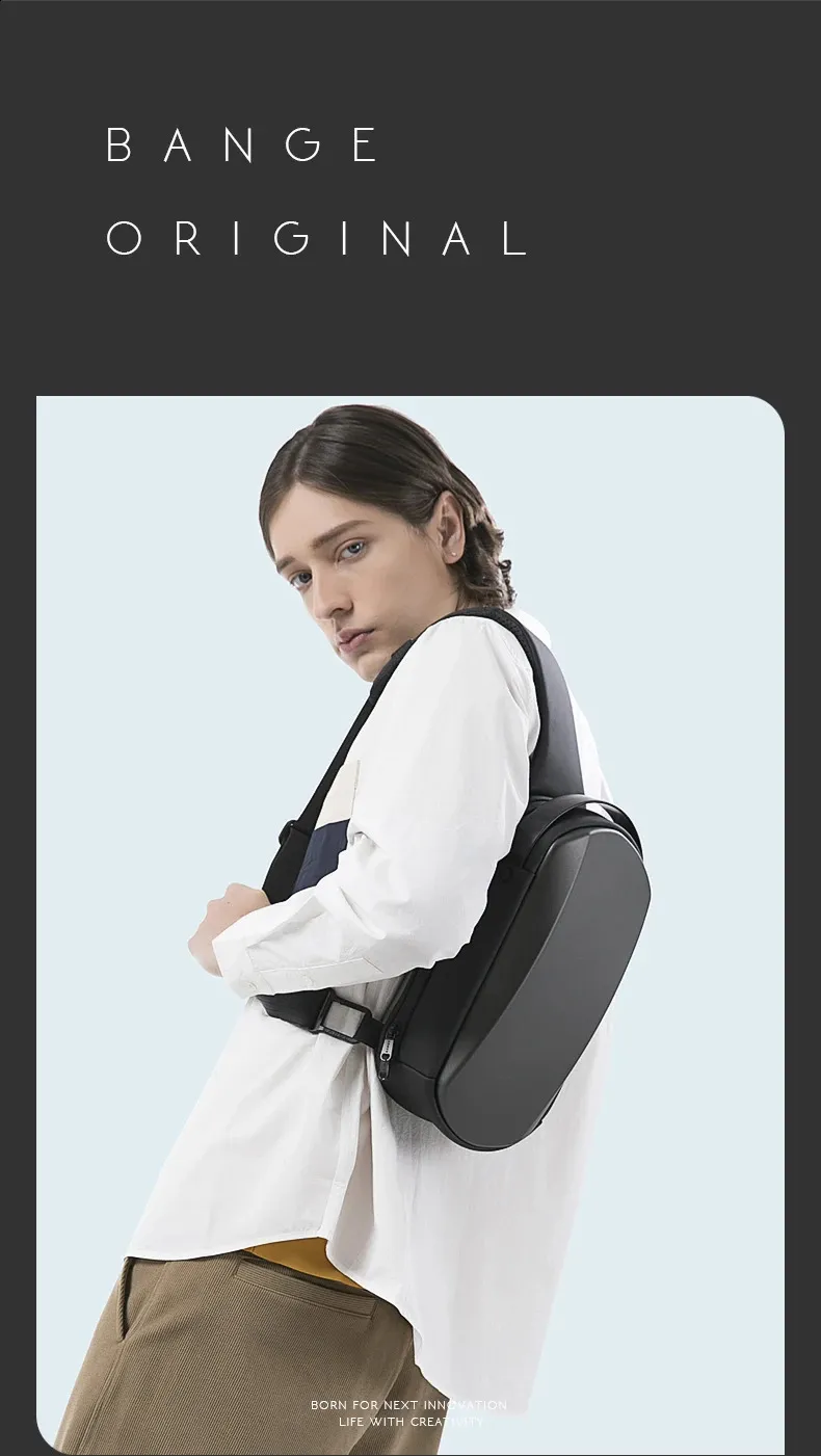 BANGE Borsa a tracolla multifunzione USB da uomo in TPU impermeabile da viaggio Sg Messenger Pack per uomo 240924_voghion.com