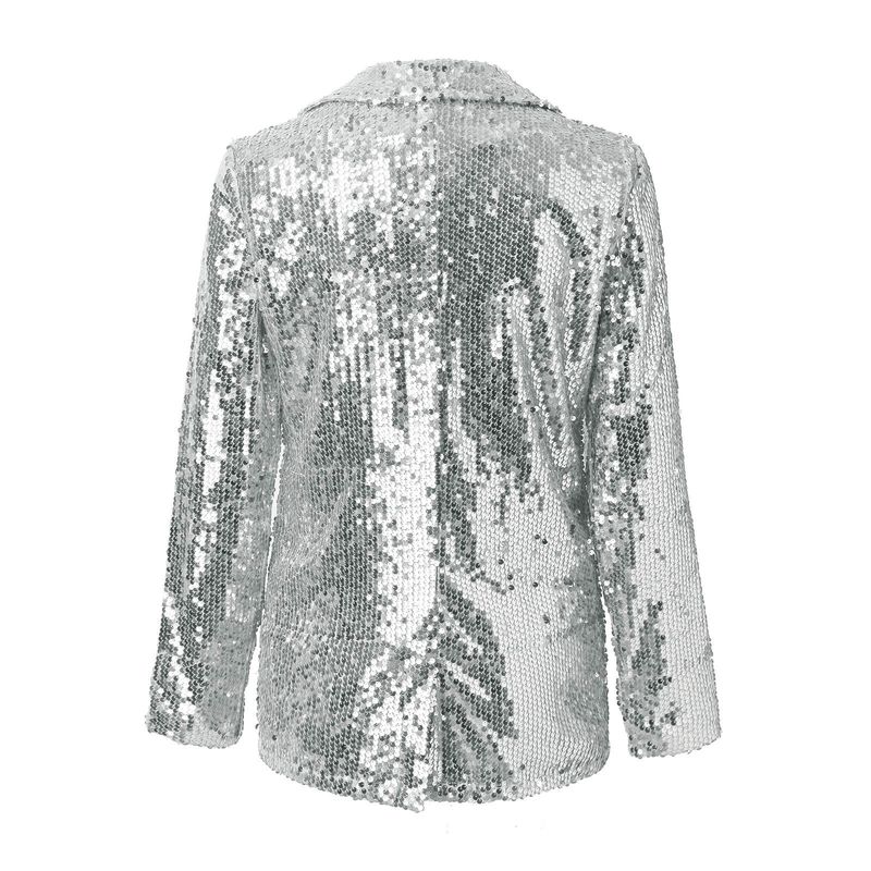 Abbigliamento da donna nuovo stile pendolare cardigan bavero manica lunga paillettes casual abito_voghion.com