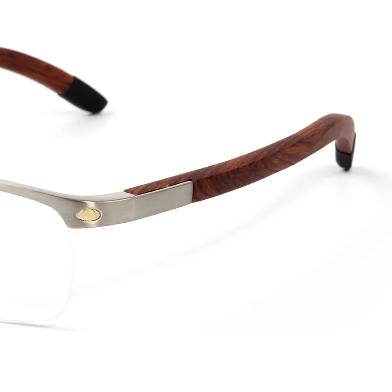 Lunettes de lecture homme design monture acier et branches bois_voghion.com