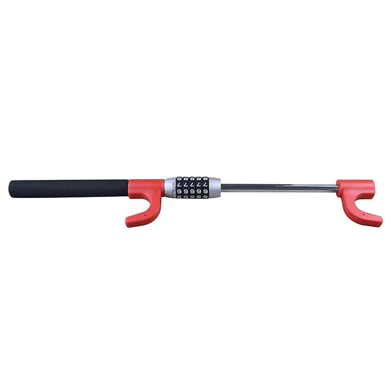 Blocco antifurto per volante a forma di U, per interni auto, codice 12419, blocco a combinazione per volante, colore rosso._voghion.com
