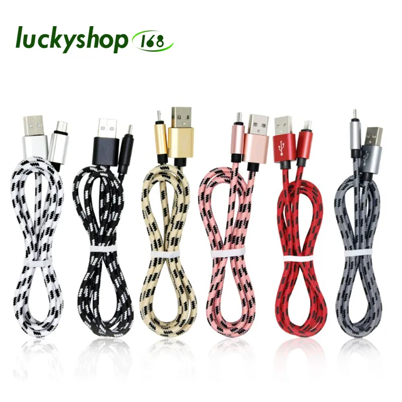 High Speed Type C Charging Cord Metal Housing 2A Sync Cords Braided Data Fast Charger Cable Micro USB 8 For IPhone 13 14_voghion.com