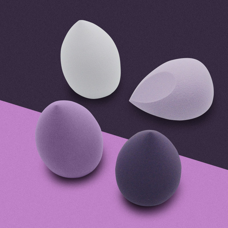 4 buc burete de machiaj de diferite dimensiuni, utilizare uscată și umedă, burete cosmetic, puf, machiaj, fond de ten, pudră, blush, instrumente de frumusețe cu cutie de depozitare_voghion.com