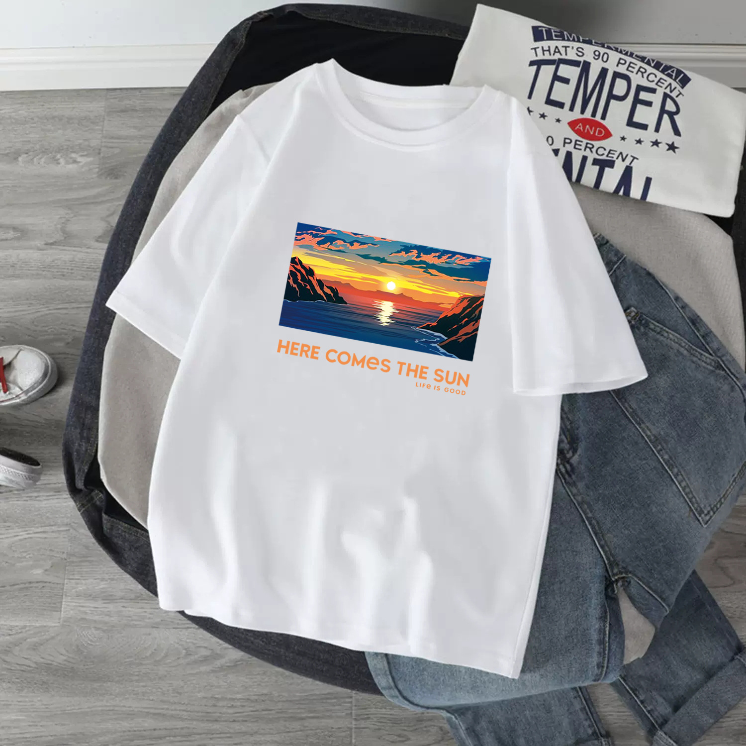 Ανδρικό oversized αθλητικό τοπ με στρογγυλή λαιμόκοψη, μοντέρνο, διάσημο από καθαρό βαμβάκι, μπλουζάκι από το Διαδίκτυο, 2024, νέα μπλουζάκια_voghion.com