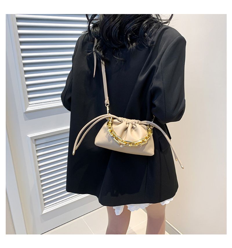 Koreanische Version der Mode-Beuteltasche 2024 neue Handtasche Litschi-Muster einfache Kette Umhängetasche Kind und_voghion.com