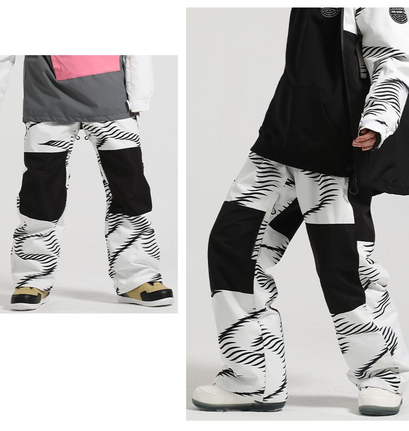 Nove zimske ženske snowboard dvostruke daske, debele, otporne na vjetar, tople, odgovarajuće boje, široke snježne hlače za muškarce, skijaška oprema_voghion.com