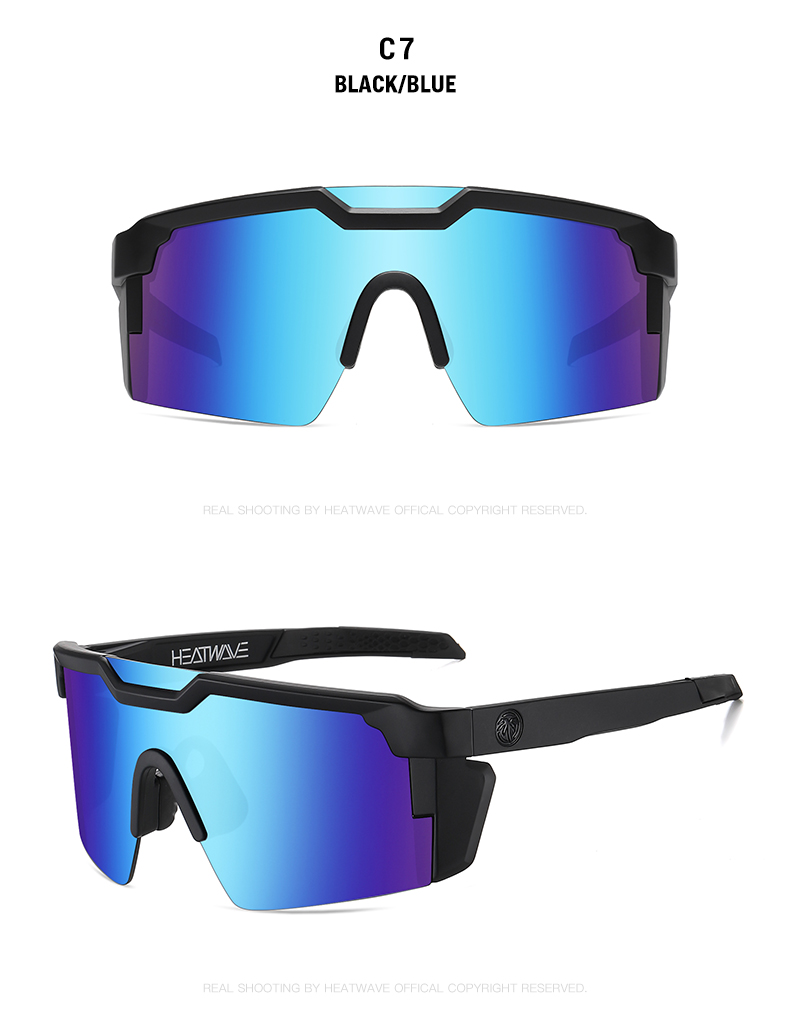 NEW High quality Heat Wave brand sunglasses square Conjoined lens cycling Women men sun glasses UV400_voghion.com