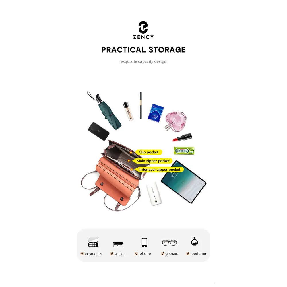 Zency Women's Trend Retro A4 Backpack Preppy Style Student Satchel Laptop School Office Ladies Bags 2024_voghion.com