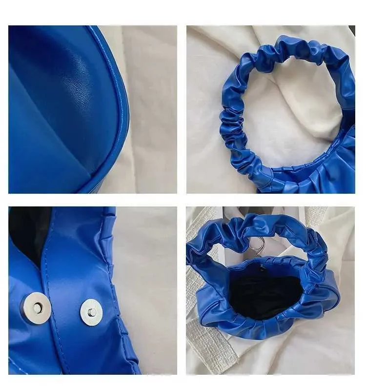 Stijlvolle pu schoudertas met plooi design dames handtas cloud model_voghion.com