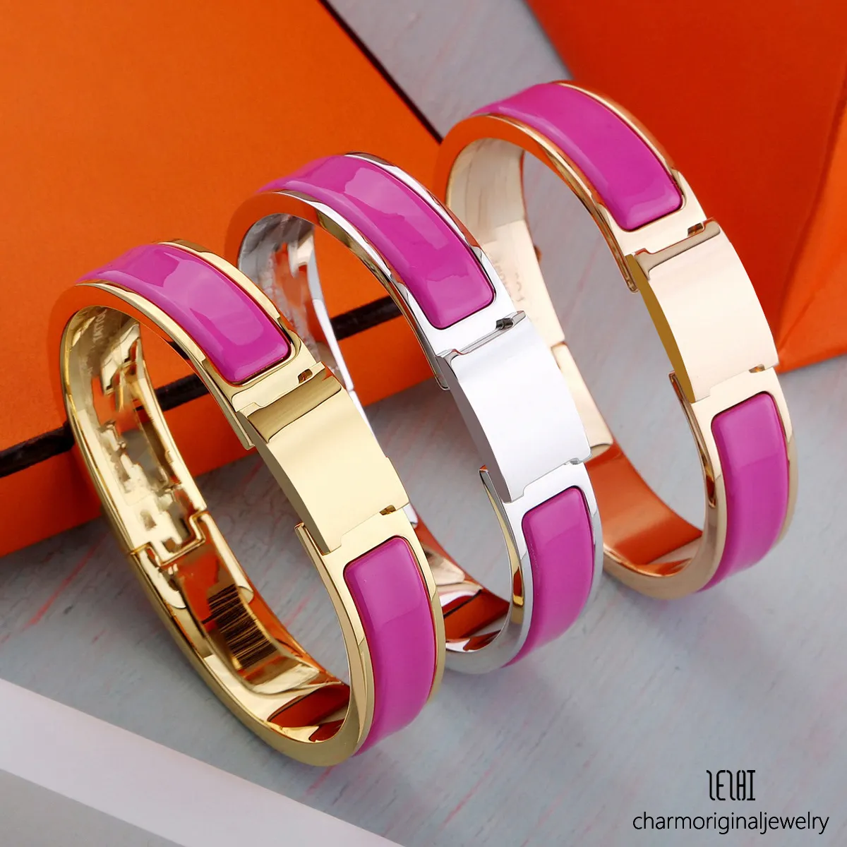 Schmuck h für Frau Armbänder Designer Armreif Edelstahl_voghion.com