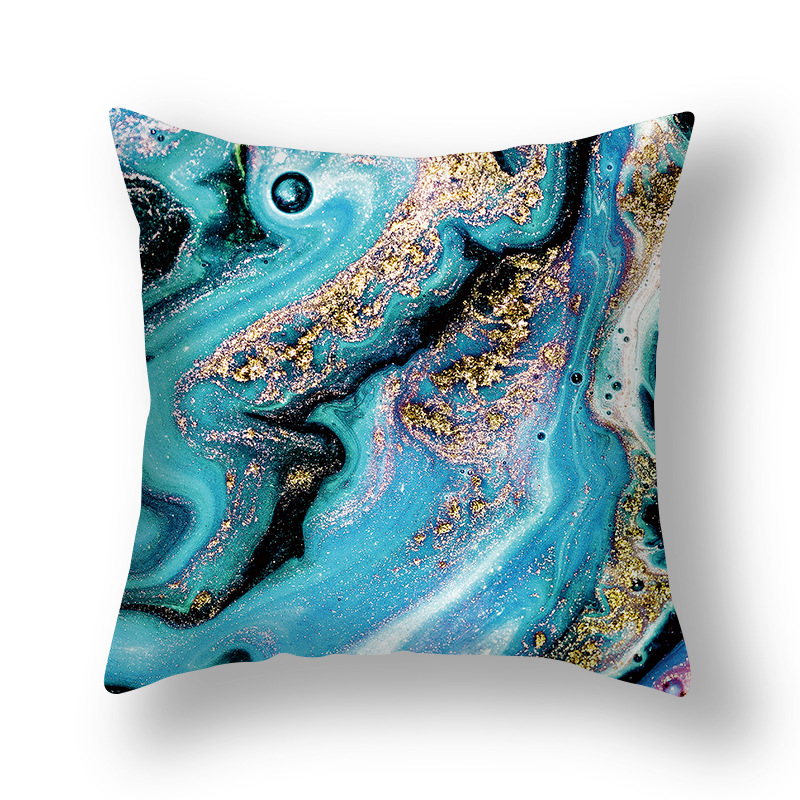 Nuovo cuscino astratto nordico oro verde dorato federa modello inchiostro divano soggiorno comodino_voghion.com