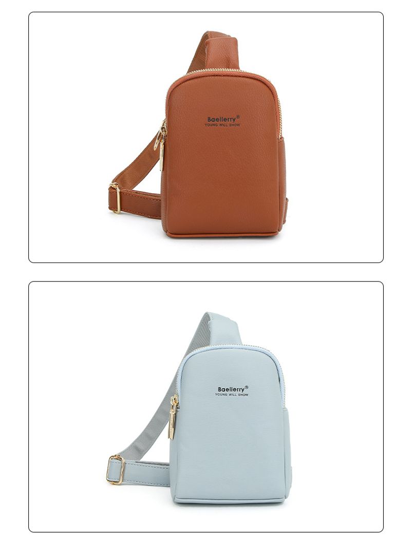 Baellerry nouveau sac messager à double fermeture éclair pour femme de style coréen, sac de téléphone portable simple et polyvalent, vente en gros_voghion.com