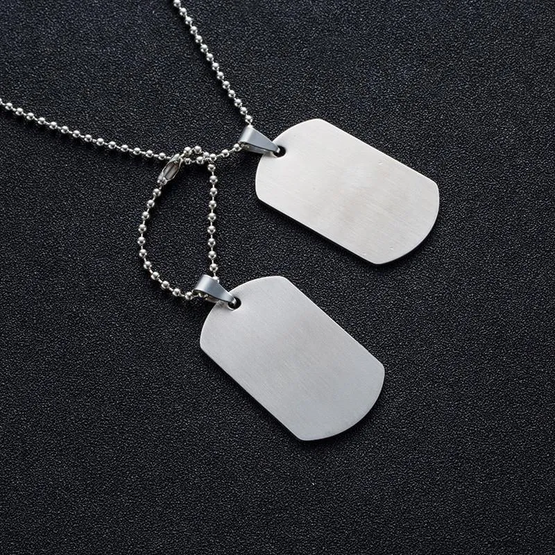 Colliers pendentifs militaires tactiques de l'armée, étiquettes d'identification de nom, cartes pour hommes, collier et pendentifs en acier inoxydable, porte-clés tendance pour hommes_voghion.com