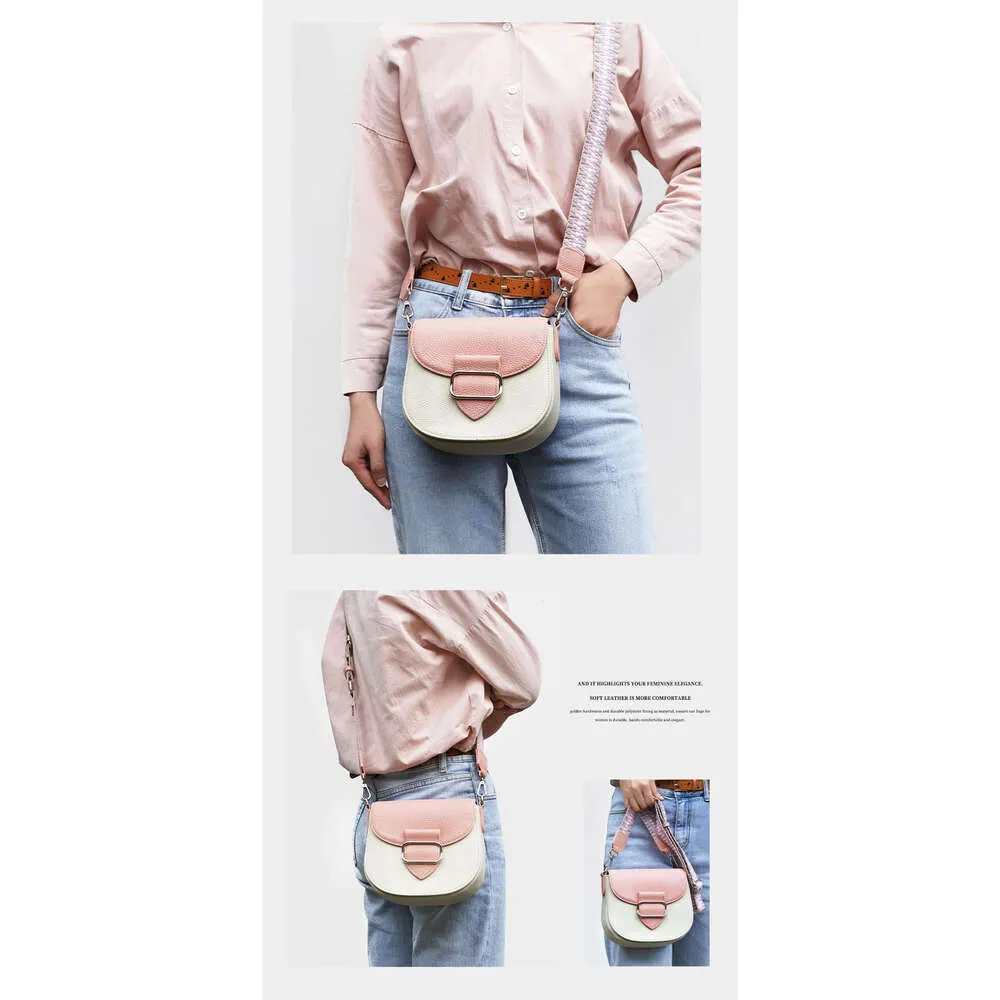 Zency Donna 100% Vera Pelle Borsa a Tracolla Piccola Borsa a Tracolla da Ascella con Due Cinghie per l'Estate_voghion.com