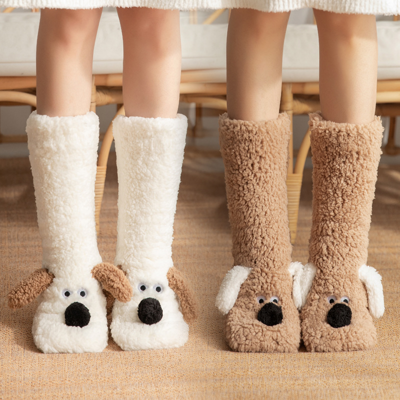 Sol adulte sommeil hiver neige maison confinement couvre-jambes, tapis pantoufles chaussettes, chaussettes enfants