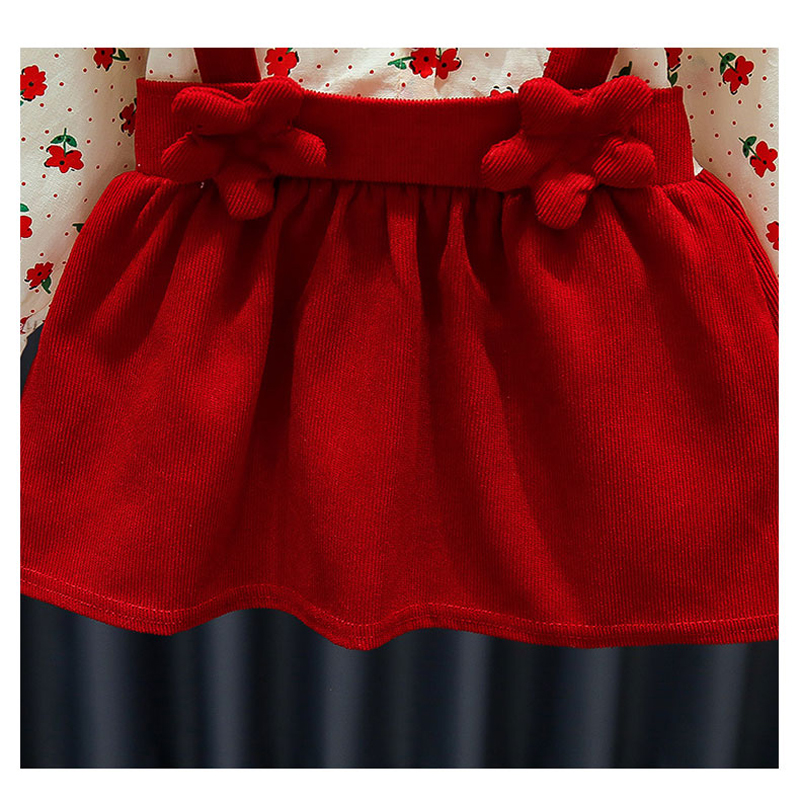 Herfst Babykleding Babymeisje Jurk Katoen Lange Mouw Bloem Gedrukt Schattige Pop Kraag Jurk Kinderen Uitje Kleding_voghion.com
