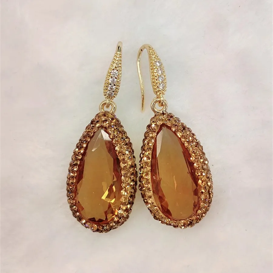 Halsketten-Ohrringe-Set, Sudanstein, türkischer Farbwechselschmuck, Strass, Wassertropfenform, Zultanit-Kristall, 3-teilig_voghion.com