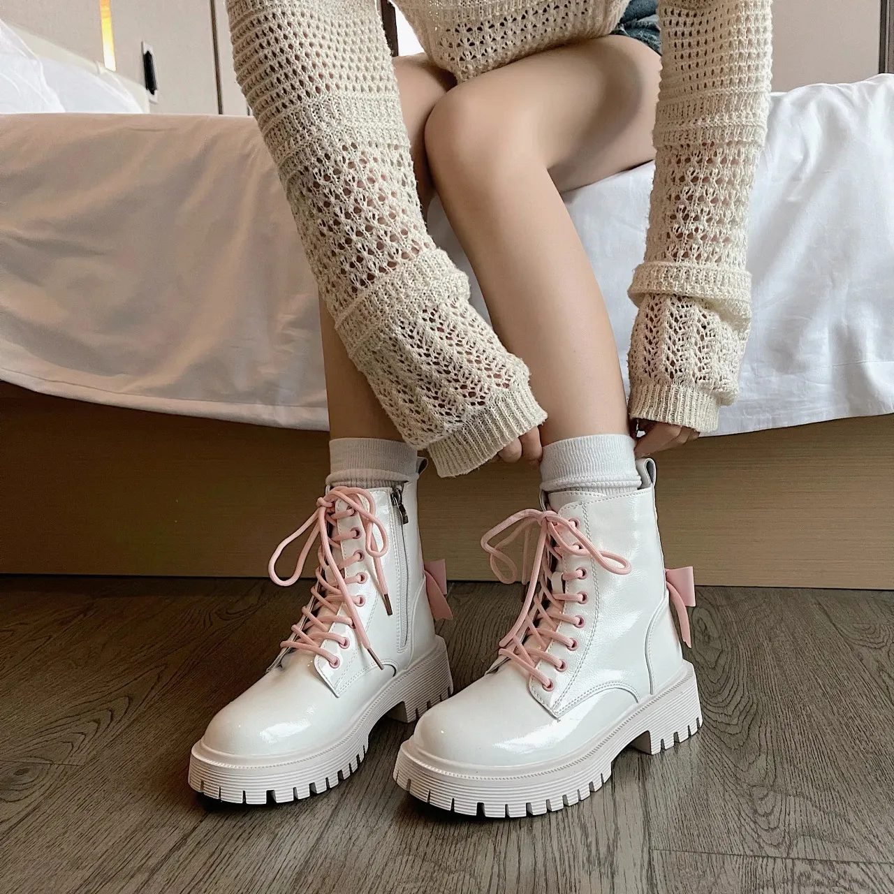 Platforms Boots Womens Cheap Female Boot Winter Booty Woman Trend Military Tacticals Western Platform New Shoes 240620_voghion.com