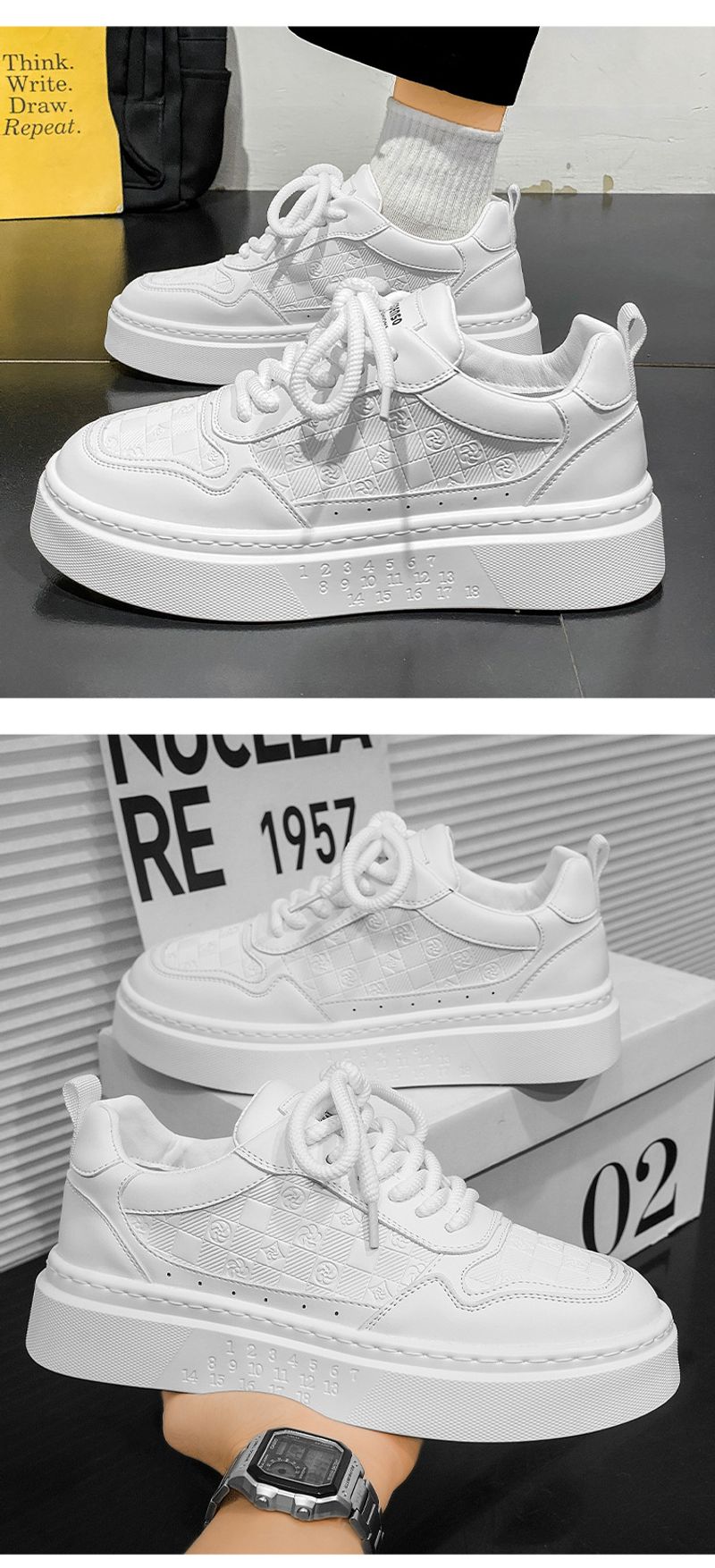 Nieuwe sneakers voor studenten Lichte veterschoenen voor casual gebruik_voghion.com