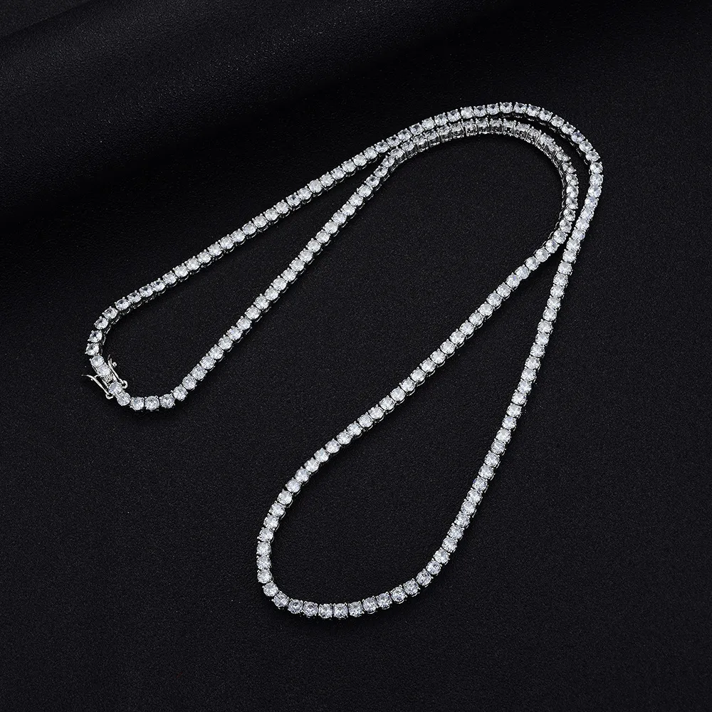 Moissanite Diamond Tennis Chain Necklace For Men And Women_voghion.com