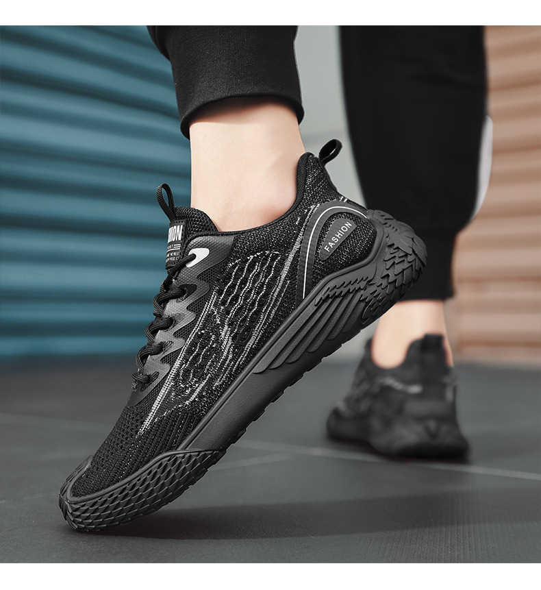 Straight men's breathable sports and leisure running soft soled mesh board shoes, trendy shoes_voghion.com