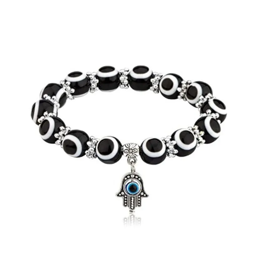 Béist Aa Perlen Strand Armbänner Fatima Hand Charm Perlen Armband Türkescht Glécksschutz Perlen Bijouen Drop_voghion.com