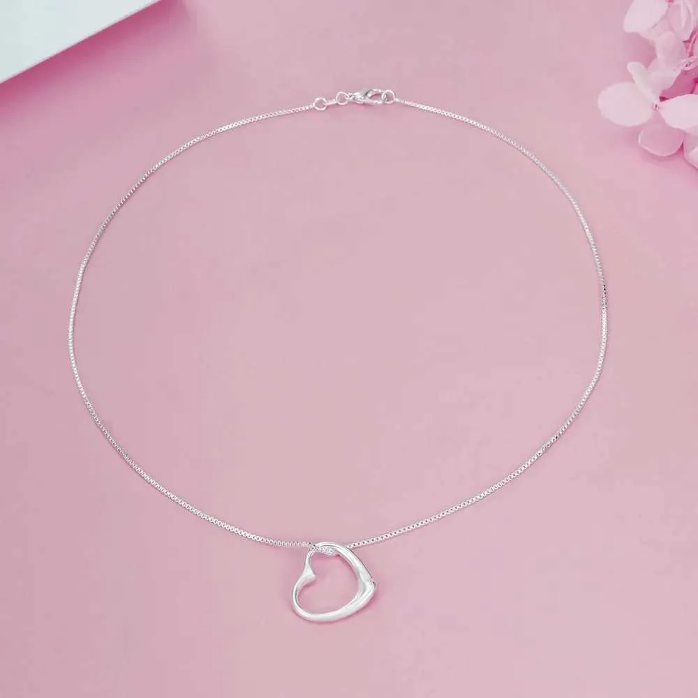 Pendant Necklaces JewelryTop Sterling Sier Charms heart box chain Necklace For Women fashion party wedding Jewelry gifts_voghion.com