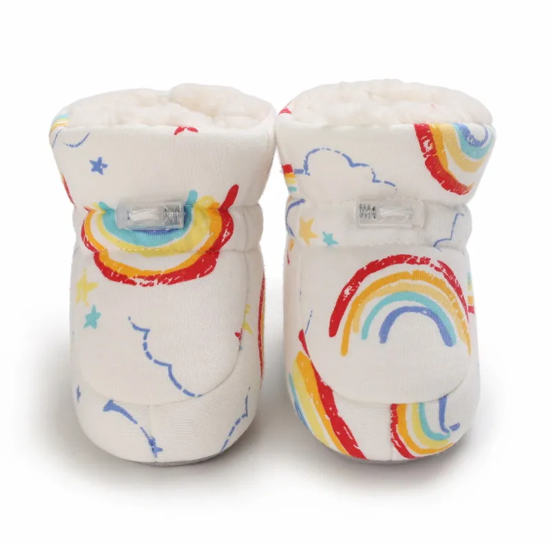 Bebê antiderrapante recém-nascido criança sapatos inverno infantil enfant algodão neve multicolorido desenho animado pequeno cutefeet crianças botas 0-18_voghion.com