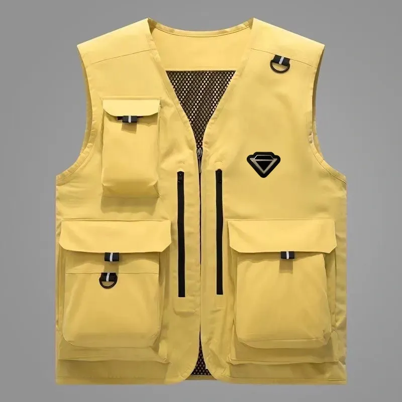 Herren Ves Designer Oberbekleidung Sommer Outdoor Freizeit Multi Pocket Versaile Dünn Sweehear V-Ausschnitt Vess Mode_voghion.com
