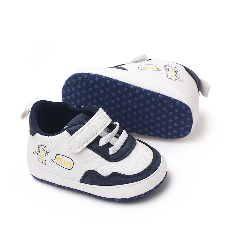 Baskets de sport pour nouveau-nés garçons et filles, imprimé lettres de dessin animé, premiers pas pour bébés, pieds mignons, antidérapants, pré-marcheurs_voghion.com