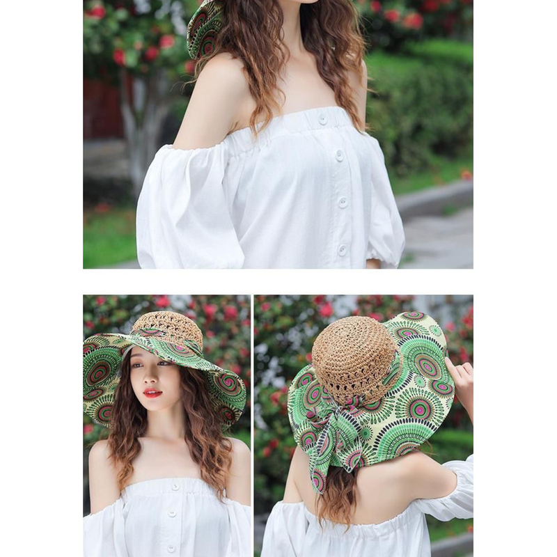 Versión coreana de verano para niños, versátil, resistente, sombrilla de playa de borde, sombrero de hierba, sombrero de viaje_voghion.com