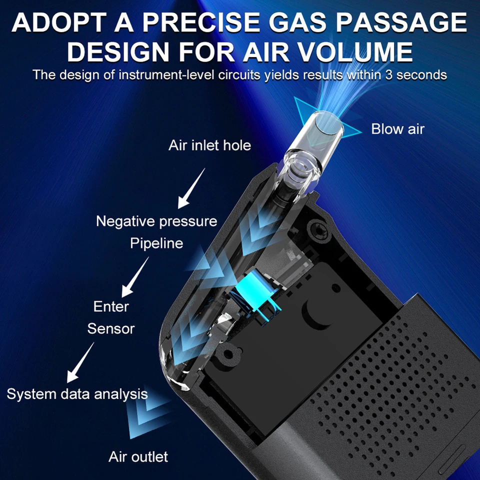 Professional Digital Alcohol Detector Portable Breathalyser For Home_voghion.com