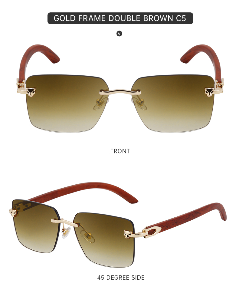 Vintage Square Rimless Sunglasses Men  Brand Fashion Frameless Sun Glasses For Male Anti Blue Light Eyeglasses UV400_voghion.com