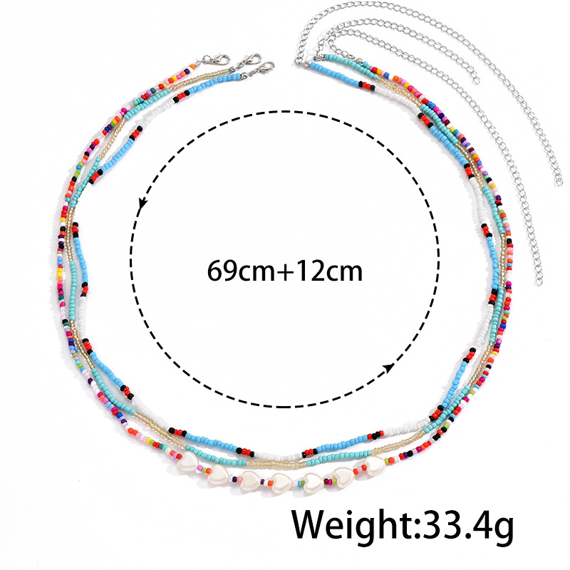 Jewelry Bohemian shell tassel waist ethnic style rice bead beaded adjustable body chain_voghion.com
