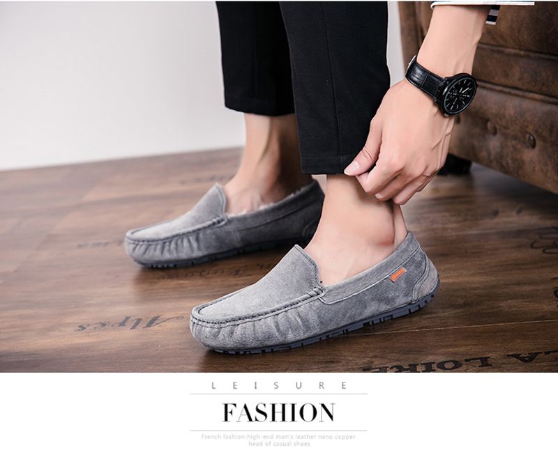 501-3 Wanter Männer Bean Cotton Driving Low-Top Mid-Mouth Flip-On waarm flaach Casual Liederschuhe mat Veet_voghion.com
