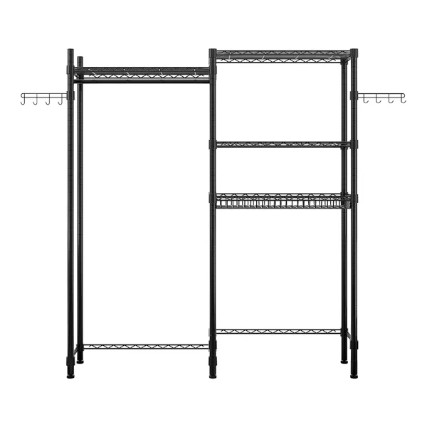 The Washer And Dryer Storage Shelf, , Bathroom Space Saving Rack, Closet Organizer Metal Garment Rack Portable Clothes Hanger Home Shelf_voghion.com