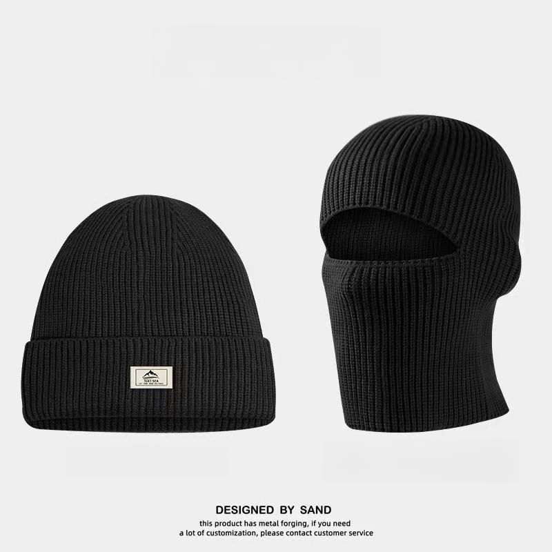 Balaklafa Autumn And Winter Knitted Cold Hat Headset Riding Windproof Face Mask Men's_voghion.com